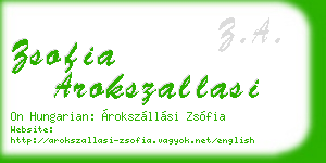 zsofia arokszallasi business card