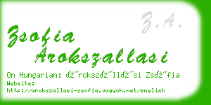 zsofia arokszallasi business card